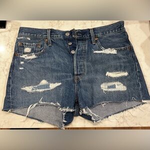 Levi’s 501 Raw Hem Denim Shorts